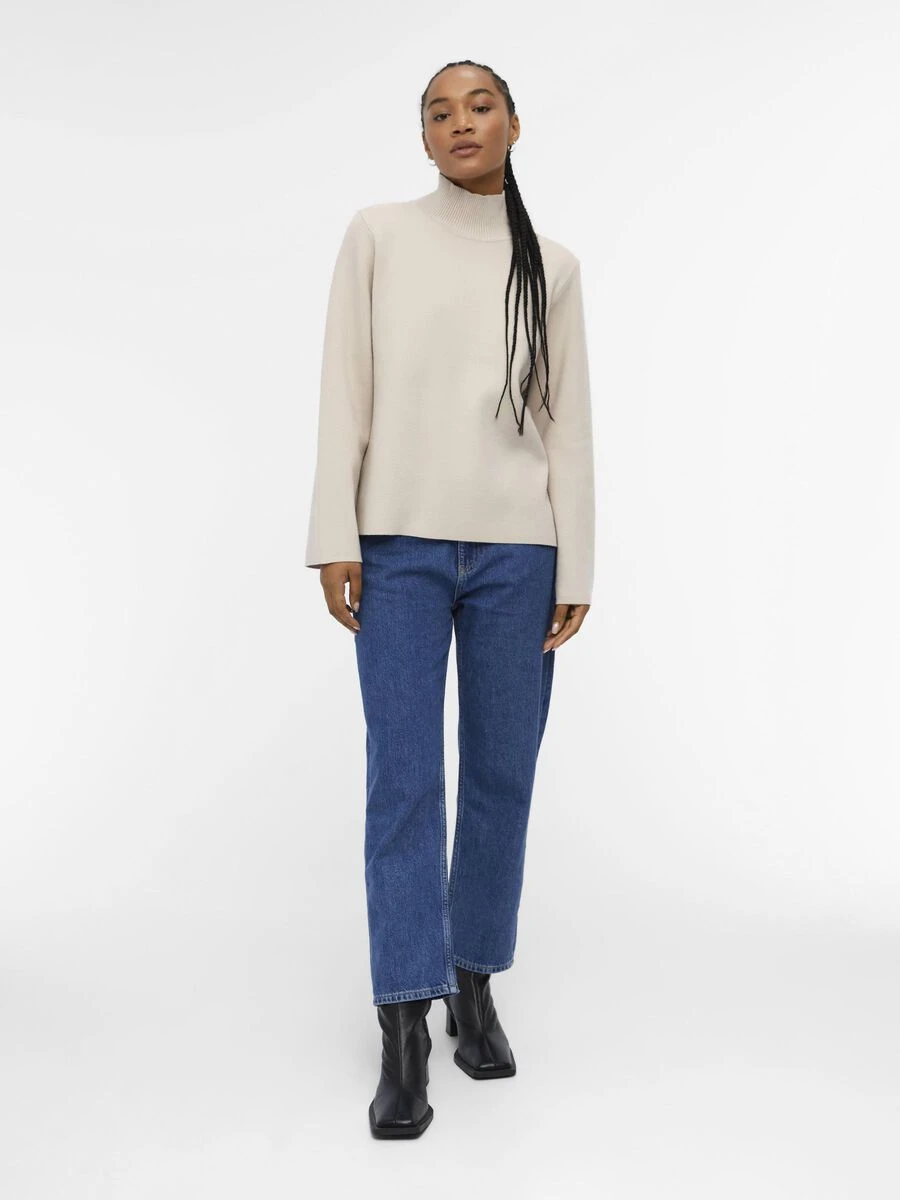 Pull en maille à col montant