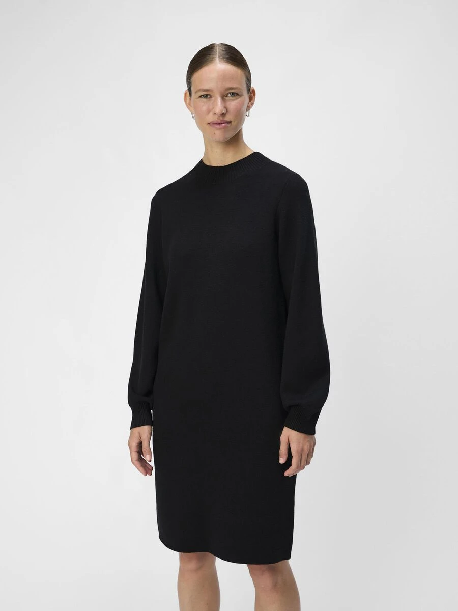 Robe en maille mi-longue à manches longues